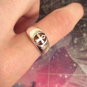 Size 6 Ankh Ring 925 Sterling Silver